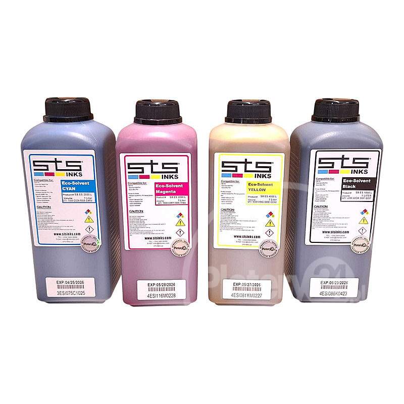 STS Inks Ecosolvent Atrament Tusz 1L 1000 ml CMYK Roland Mutoh Mimaki eko-solwent Made In USA 100% zgodny z oryginałem DX4 DX5 DX6