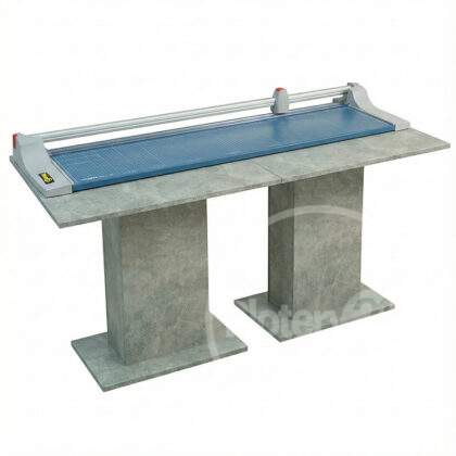 Mobilny stół roboczy pod trymer Dahle do pracowni 200 x 75 cm wzór beton kółka