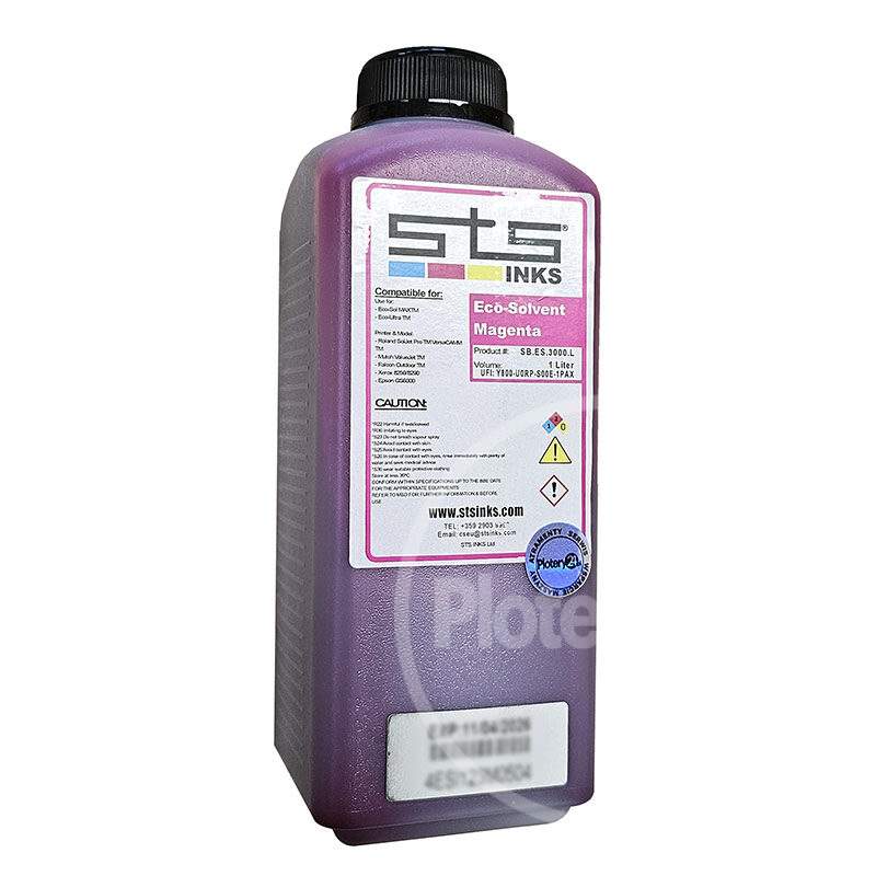 STS Inks Ecosolvent Atrament Tusz 1L 1000 ml CMYK Roland Mutoh Mimaki eko-solwent Made In USA 100% zgodny z oryginałem DX4 DX5 DX6 - obrazek 4