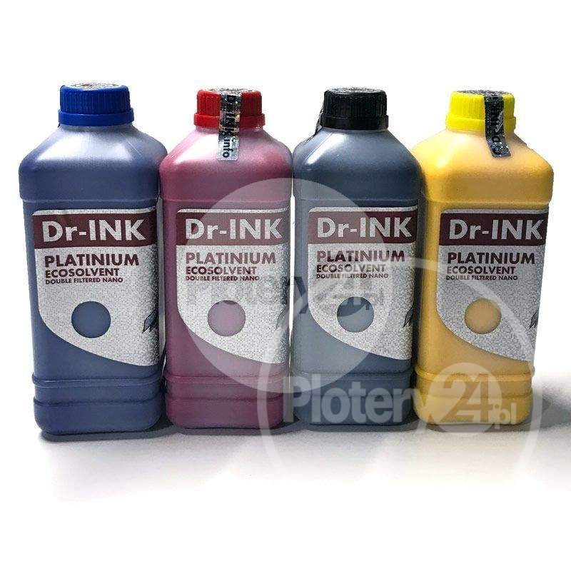Dr-INK Ecosolvent PLATINIUM Double Filtered Nano Atrament Tusz 1L 1000 ml CMYK Roland Mutoh Mimaki