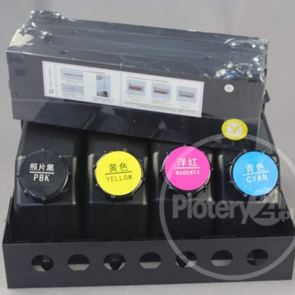 Nowy! CISS PRO UV 4 kasety 440 ml + butle 1L + przewody, wieszak Mimaki Mutoh Roland stałe zasilanie UV black