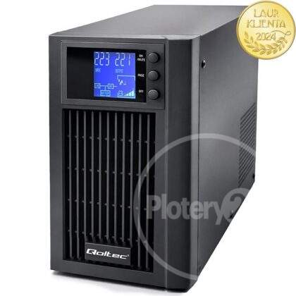 NOWY! Zasilacz awaryjny UPS do 3000W chwilowo / 2400W stale Qoltec czysty sinus stabilizator AVR